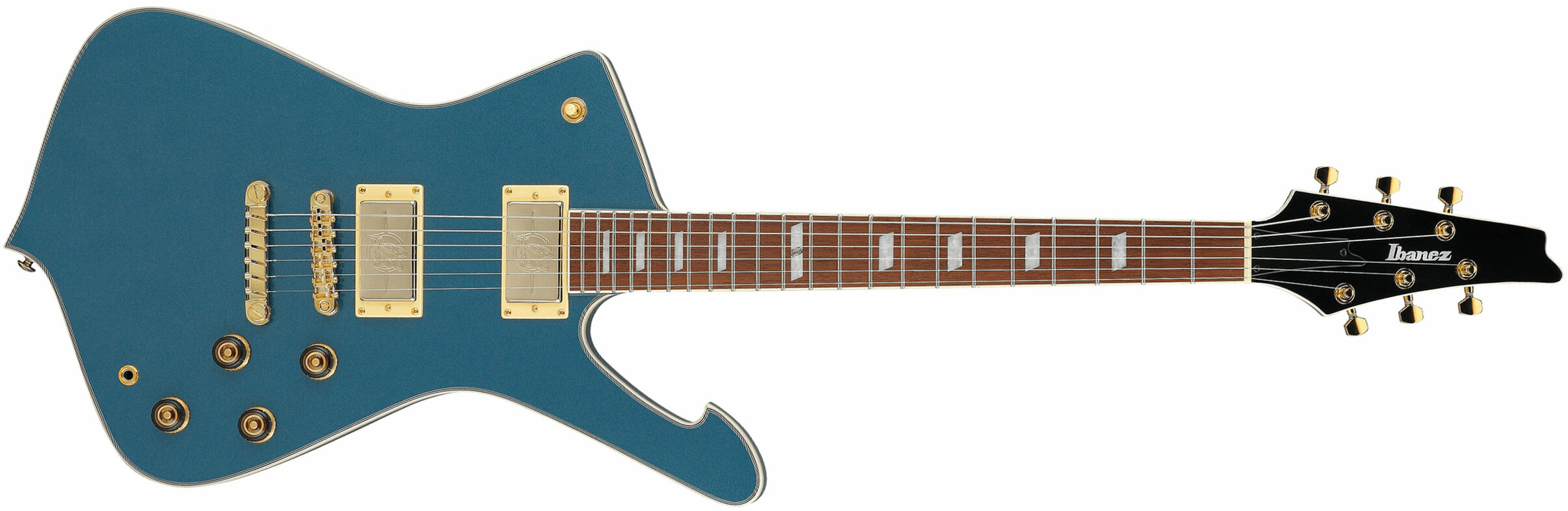 Ibanez Ic420 Abm Iceman 2h Ht Jat - Antique Blue Metallic - Retro-Rock-E-Gitarre - Main picture