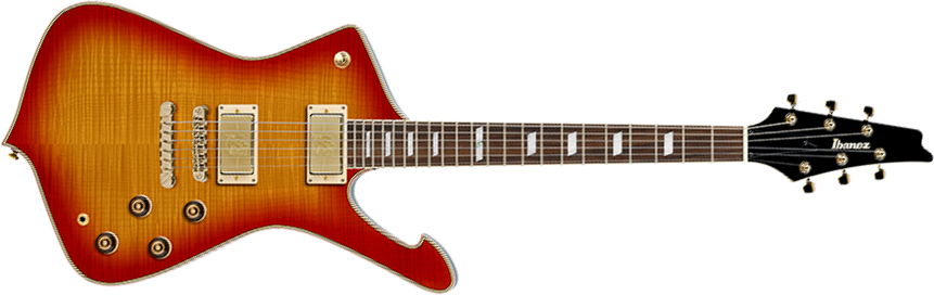Ibanez Ic420fm Crs Iceman 2h Ht Jat - Cherry Sunburst - Retro-Rock-E-Gitarre - Main picture