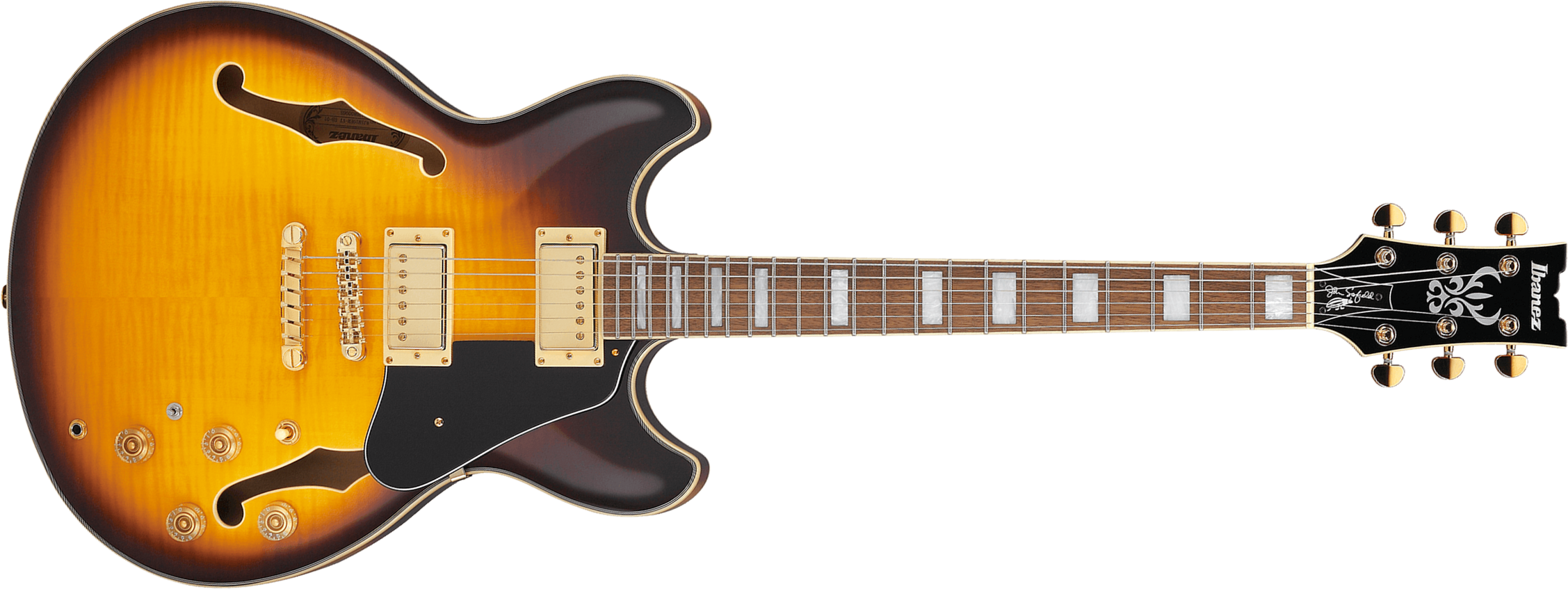 Ibanez John Scofield Jsm10em Ttb Signature 2h Ht Wal - Two-tone Burst - Semi-Hollow E-Gitarre - Main picture