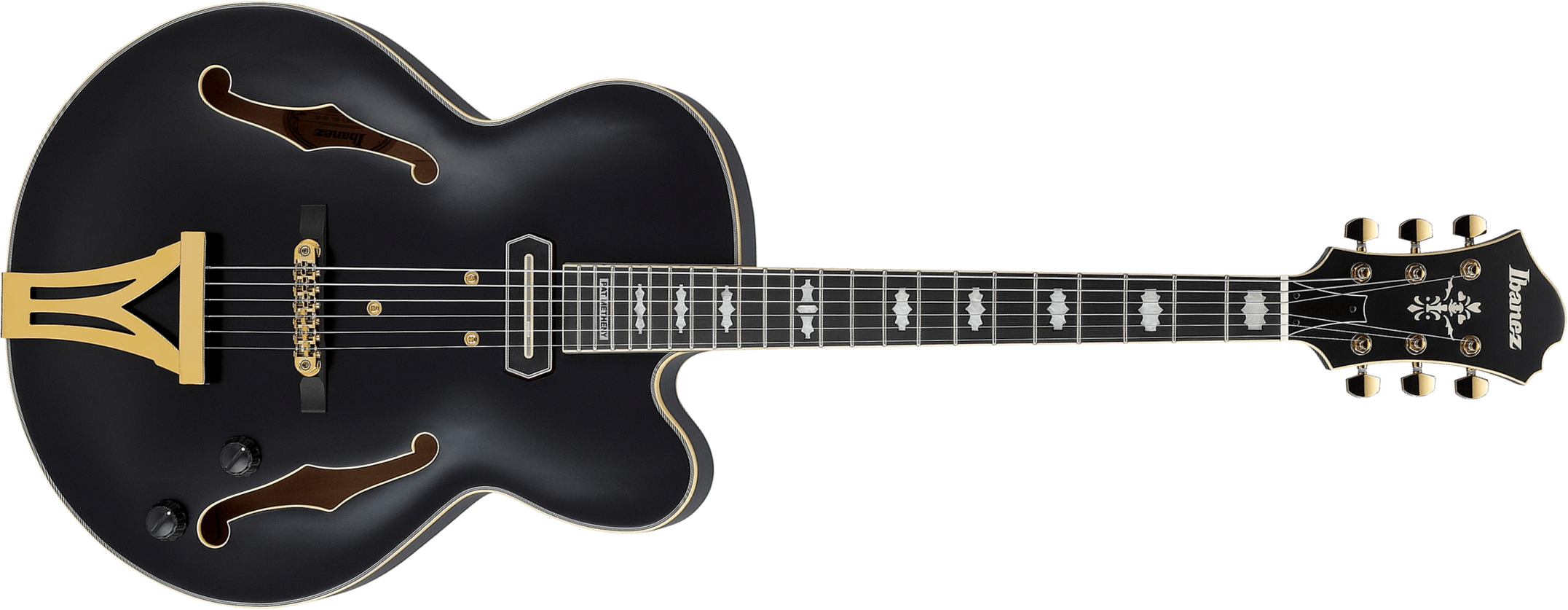 Ibanez Pat Metheny Pm3c Bkl Signature 1s Ht Eb - Black Low Gloss - Hollowbody E-Gitarre - Main picture