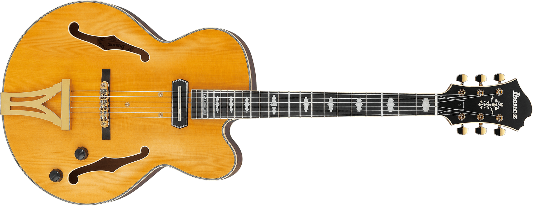 Ibanez Pat Metheny Pm3c Nal Signature 1s Ht Eb - Natural Amber Low Gloss - Hollowbody E-Gitarre - Main picture