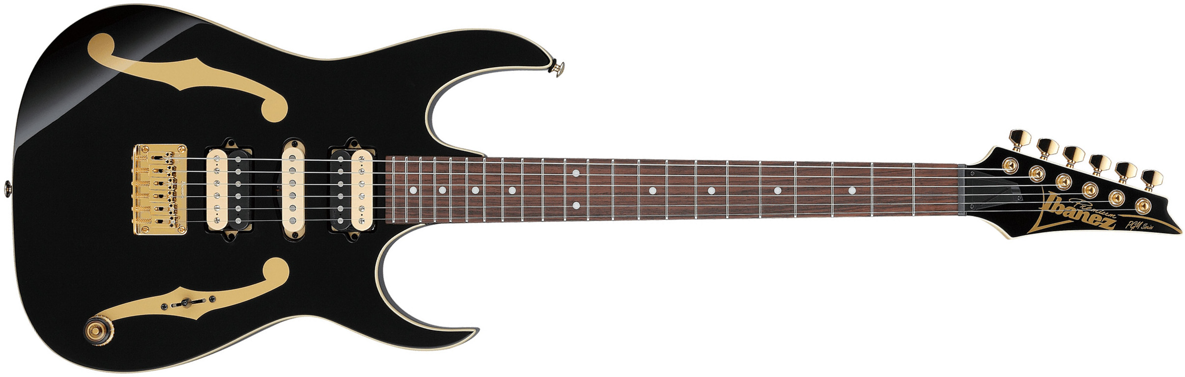 Ibanez Paul Gilbert Pgm50 Bk Premium Signature Hsh Dimarzio Ht Rw - Black - Signature-E-Gitarre - Main picture