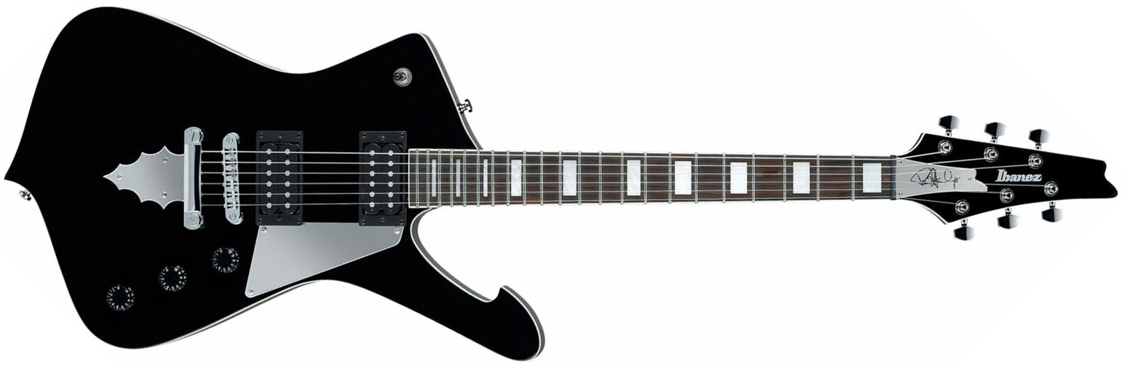 Ibanez Paul Stanley Ps60 Bk Signature Hh Ht Pur - Black - E-Gitarre aus Metall - Main picture