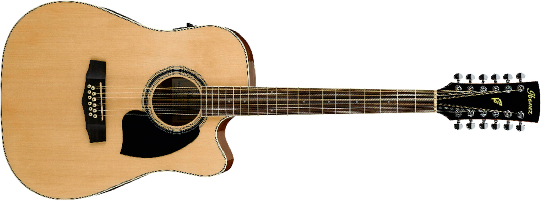 Ibanez Pf1512ece Nt Performance Dreadnought Cw 12c Epicea Acajou Lau - Natural - Folk-Gitarre - Main picture