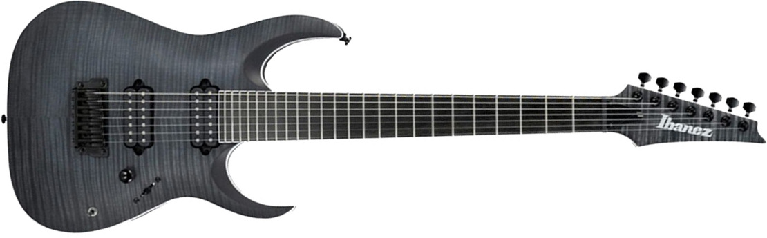 Ibanez Rgaix7fm Tgf Iron Label Hh Ht Eb - Transparent Gray Flat - 7-saitige E-Gitarre - Main picture