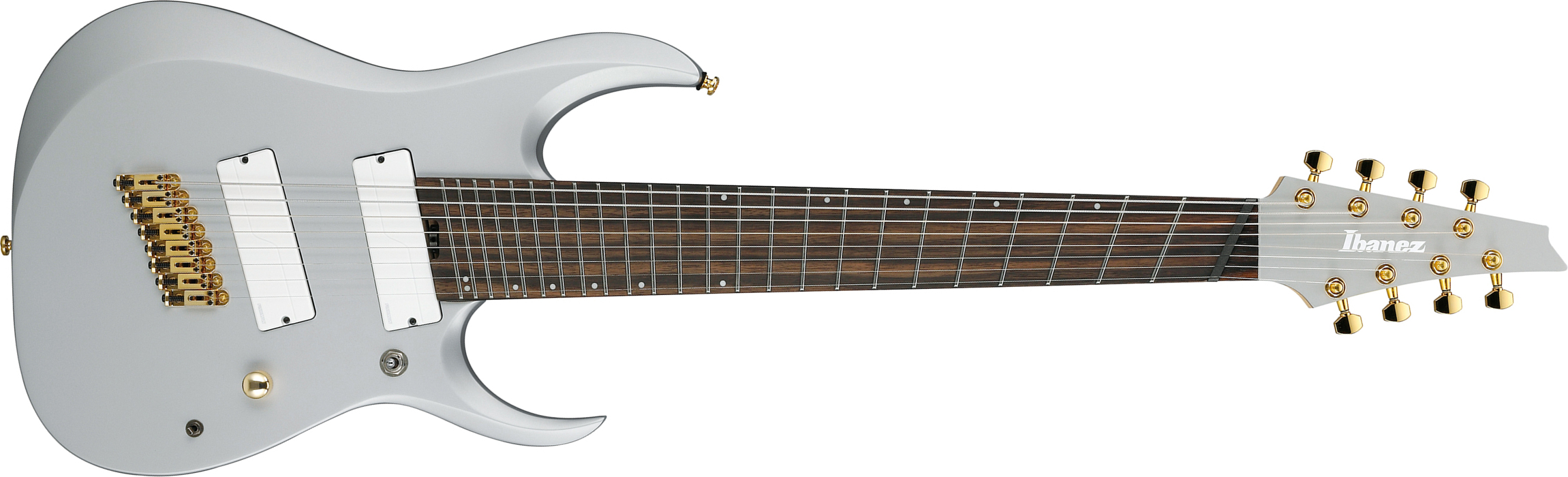 Ibanez Rgdms8 Csm Axe Design Lab 8c Multiscale 2h Fishman Fluence Modern Ht Eb - Classic Silver Matte - 8- und 9-saitige E-Gitarre - Main picture