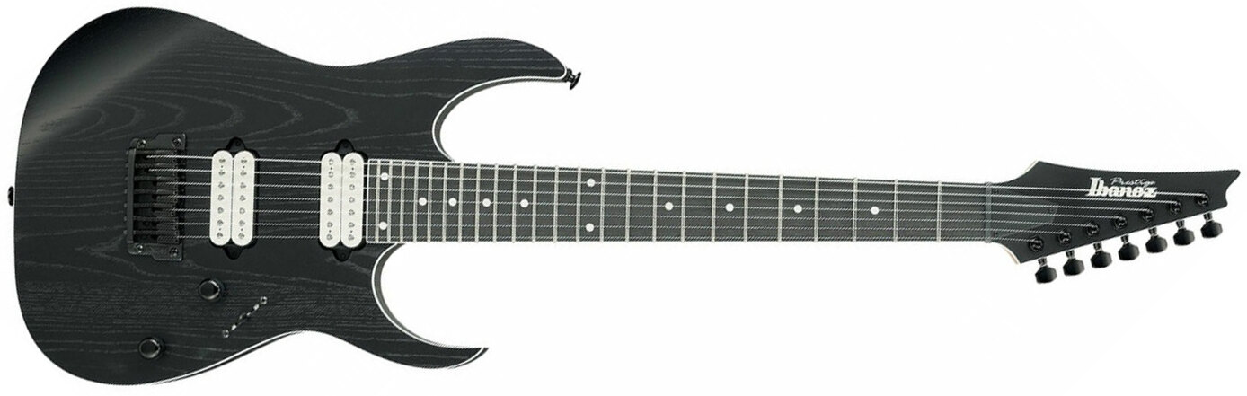 Ibanez Rgr752ahbf Wk Prestige Jap 7c 2h Dimarzio Ht Eb - Weathered Black - 7-saitige E-Gitarre - Main picture