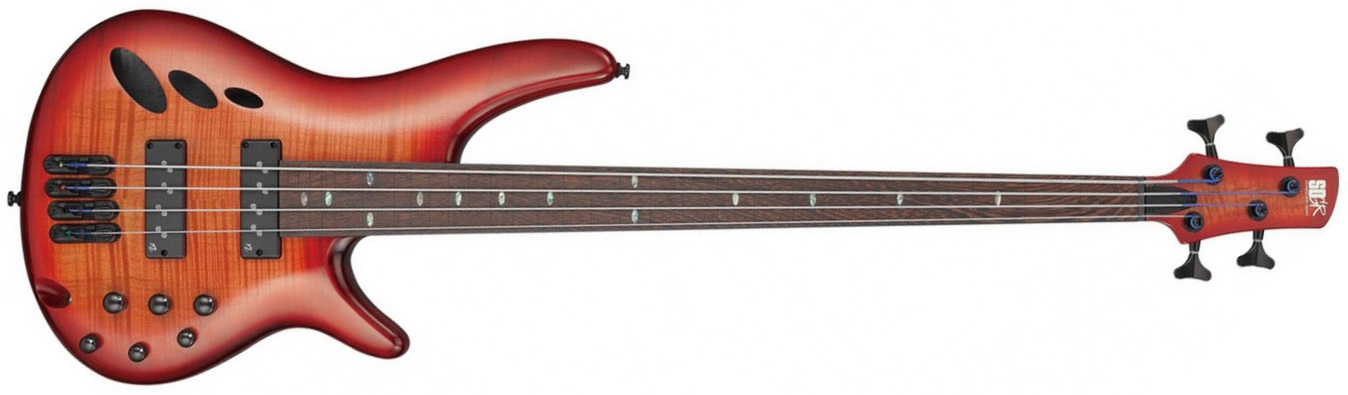Ibanez Srd900f Fretless Workshop Active Piezo Pp - Brown Topaz Burst Low Gloss - Halbakustiche Bass - Main picture