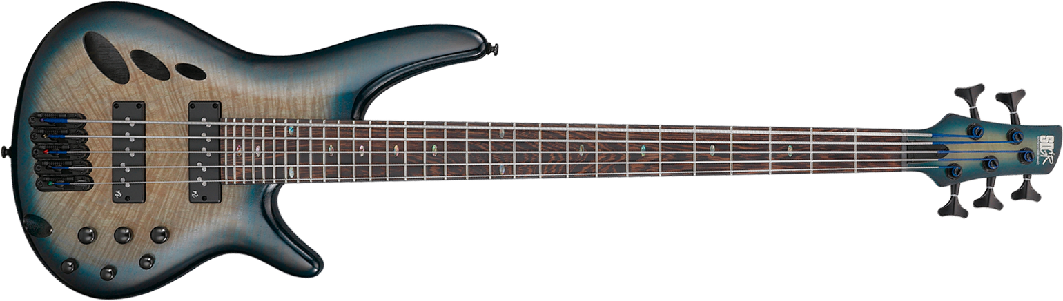 Ibanez Srd905 Ctl Workshop 5c Active Piezo Pp - Cosmic Blue Starburst Low Gloss - Halbakustiche Bass - Main picture