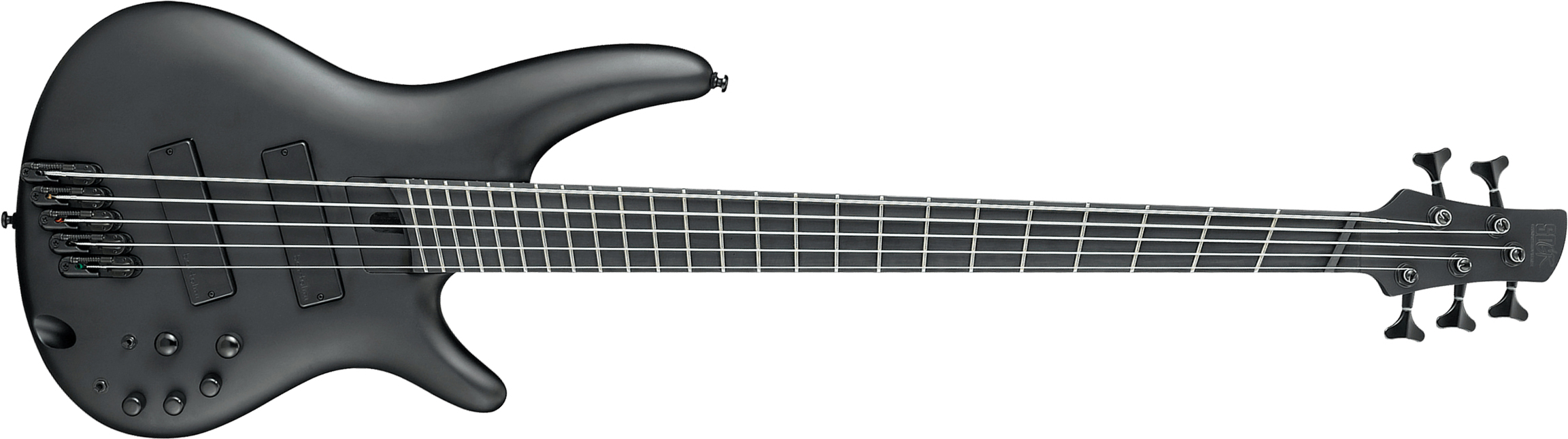 Ibanez Srms625ex Bkf Iron Label 5c Active Bartolini Ebo - Black Flat - Solidbody E-bass - Main picture