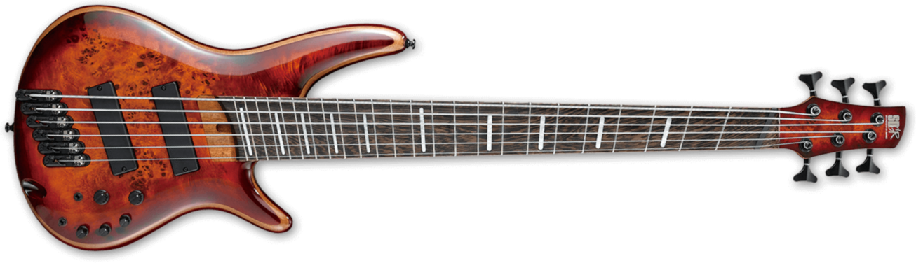 Ibanez Srms806 Btt Bass Workshop 6-cordes Multiscale Active - Brown Topaz Burst - Solidbody E-bass - Main picture