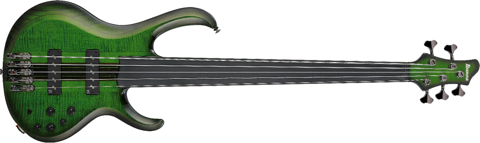 Ibanez Steve Di Giorgio Sdgb1 Dmt Signature Fretless 5c Active Ebo - Dark Moss Burst - Solidbody E-bass - Main picture