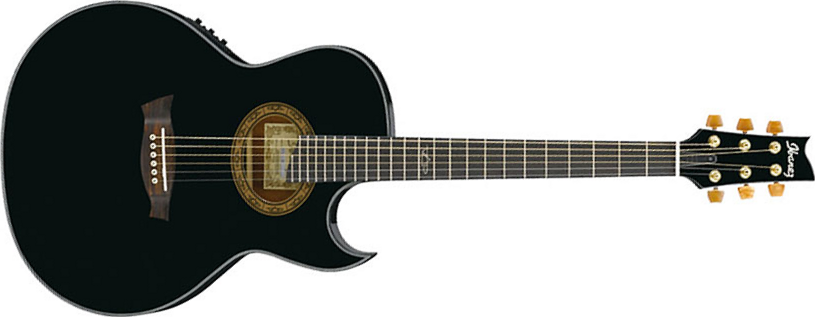 Ibanez Steve Vai Ep5 Bp Euphoria Cw Epicea Acajou Rw - Black Pearl - Elektroakustische Gitarre - Main picture
