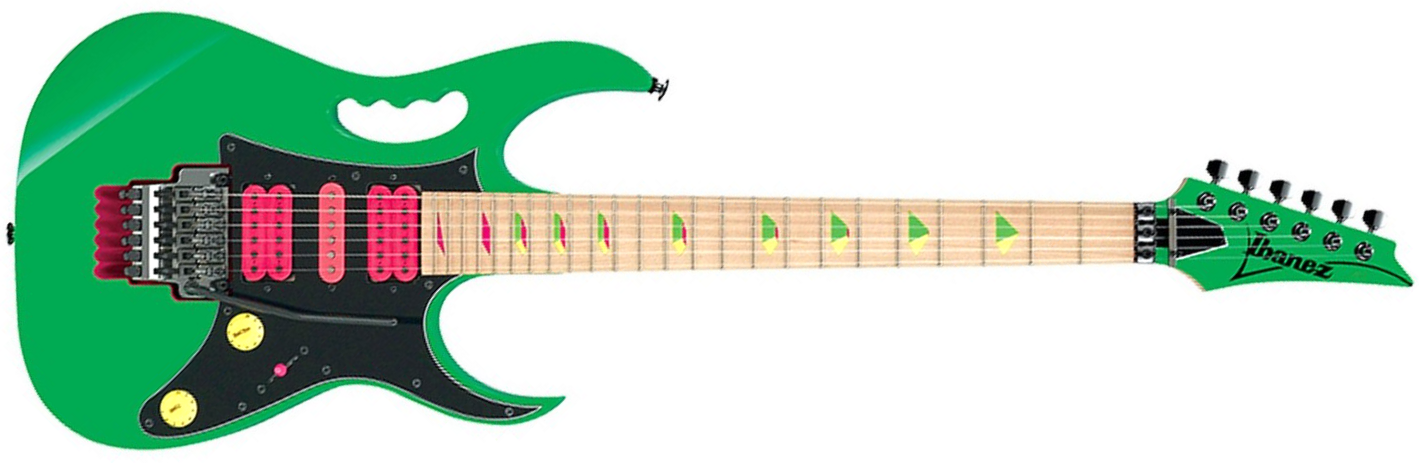 Ibanez Steve Vai Jem777 Lng Japon Signature Hsh Dimarzio Fr - Loch Ness Green - E-Gitarre in Str-Form - Main picture