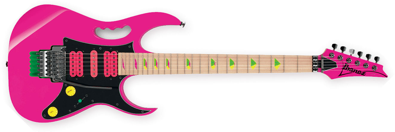 Ibanez Steve Vai Jem777 Sk Japan Hsh Dimarzio Fr - Shocking Pink - E-Gitarre in Str-Form - Main picture