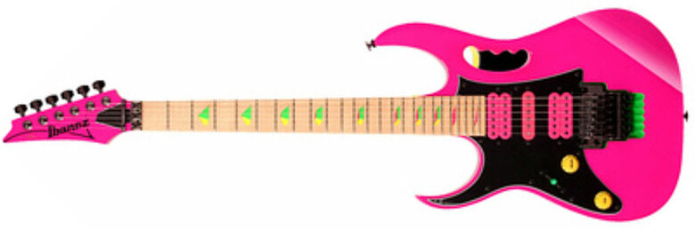 Ibanez Steve Vai Jem777 Sk Lh Gaucher Japon Signature Hsh Dimarzio Fr - Shocking Pink - E-Gitarre für Linkshänder - Main picture