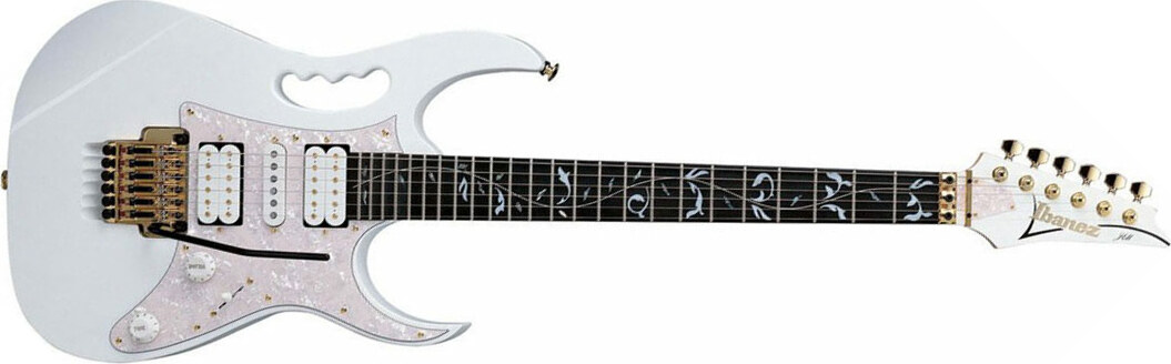Ibanez Steve Vai Jem7v Wh Prestige Japon Signature Hsh Fr Rw - White - E-Gitarre in Str-Form - Main picture