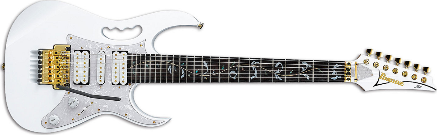 Ibanez Steve Vai Jem7v7 Wh Prestige Japan - White - 7-saitige E-Gitarre - Main picture