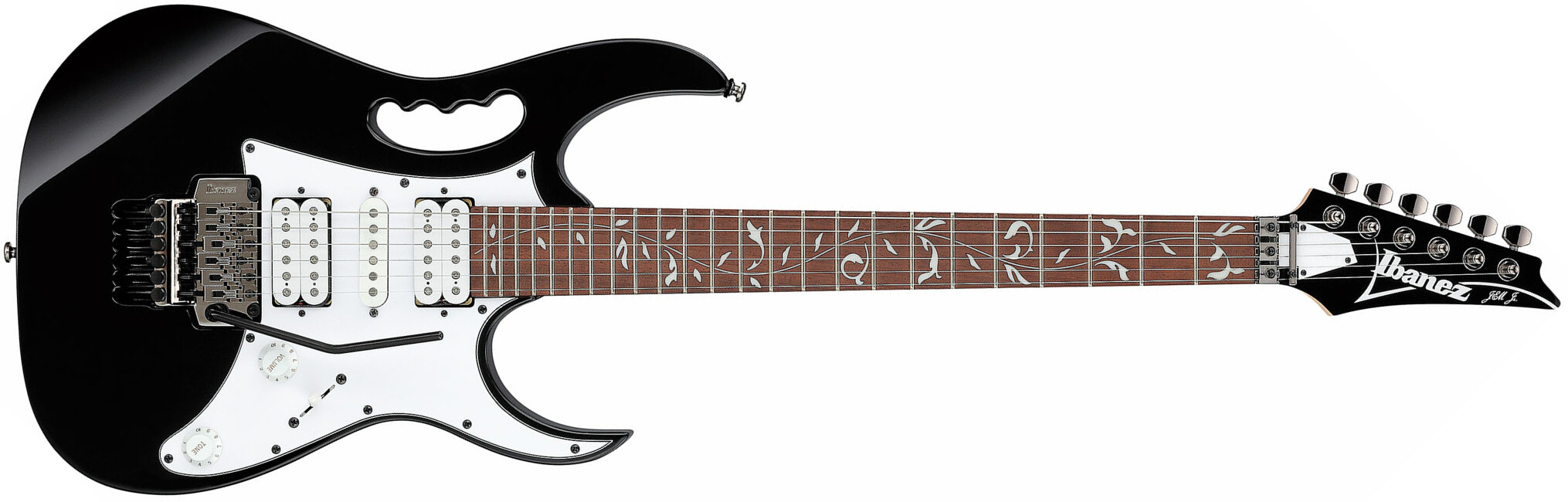 Ibanez Steve Vai Jemjr Bk Signature Hsh Fr Jat - Black - E-Gitarre in Str-Form - Main picture