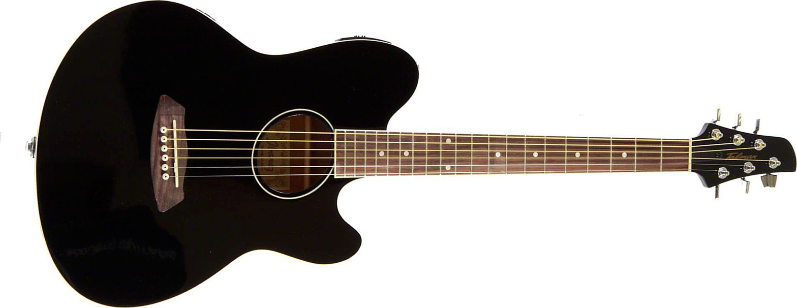 Ibanez Tcy10e Bk Talman Cw Epicea Sapele Pur - Black - Folk-Gitarre - Main picture