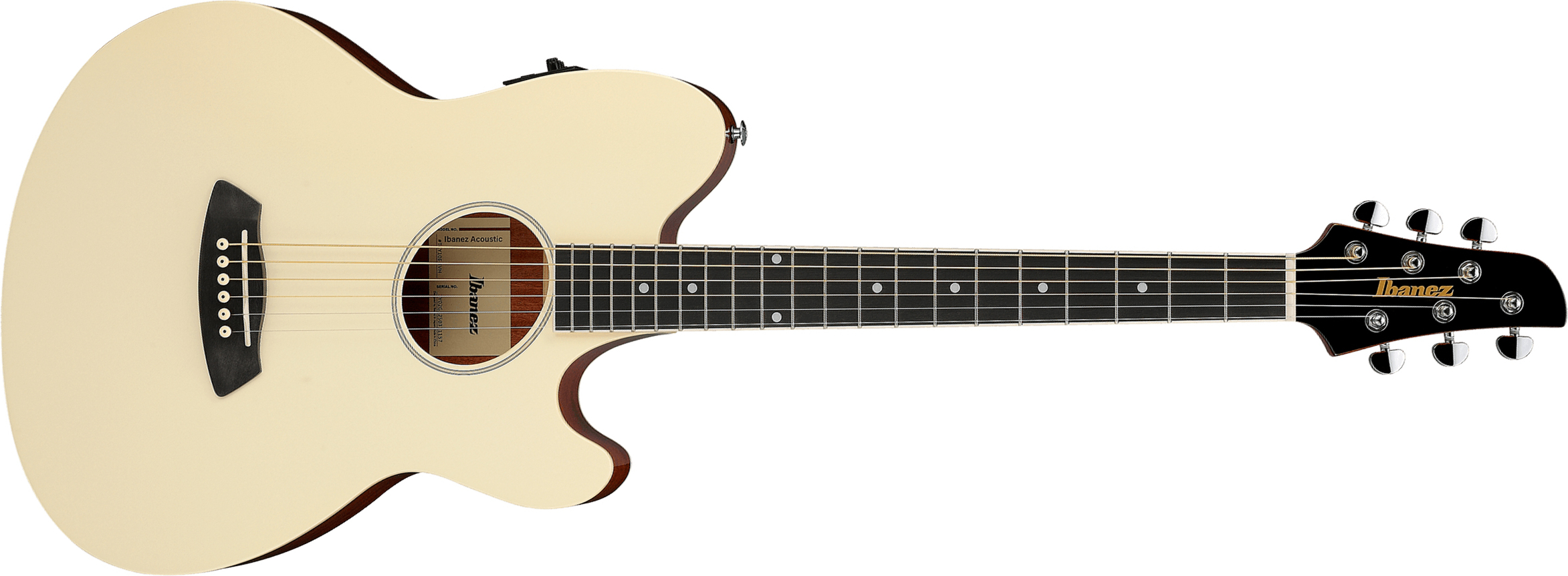 Ibanez Tcy10e Ivh Talman Cw Epicea Sapele Pur - Ivory High Gloss - Folk-Gitarre - Main picture