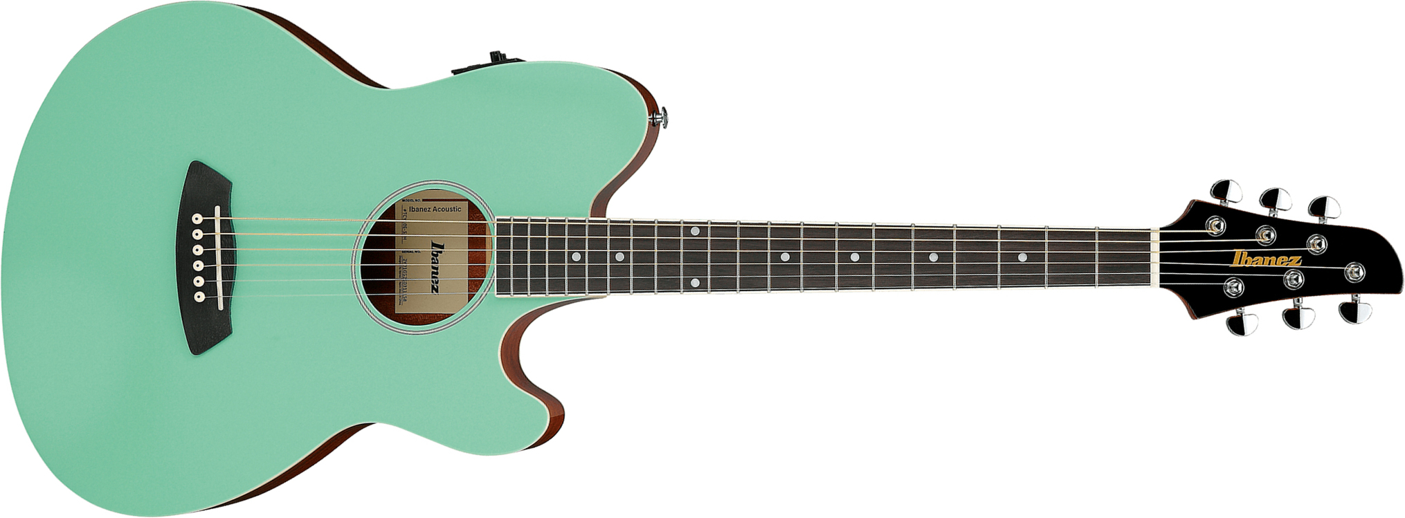 Ibanez Tcy10e Sfh Talman Cw Epicea Sapele Pur - Seafoam Green High Gloss - Folk-Gitarre - Main picture