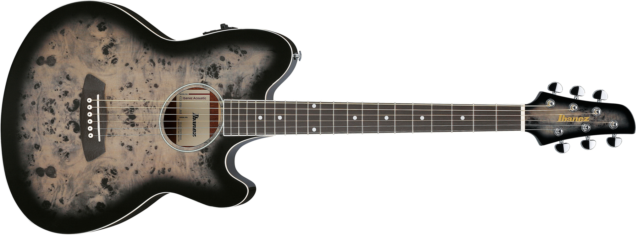 Ibanez Tcy10pa Bkb Talman Cw Tilleul Sapele Pur - Transparent Brown Black Burst - Folk-Gitarre - Main picture