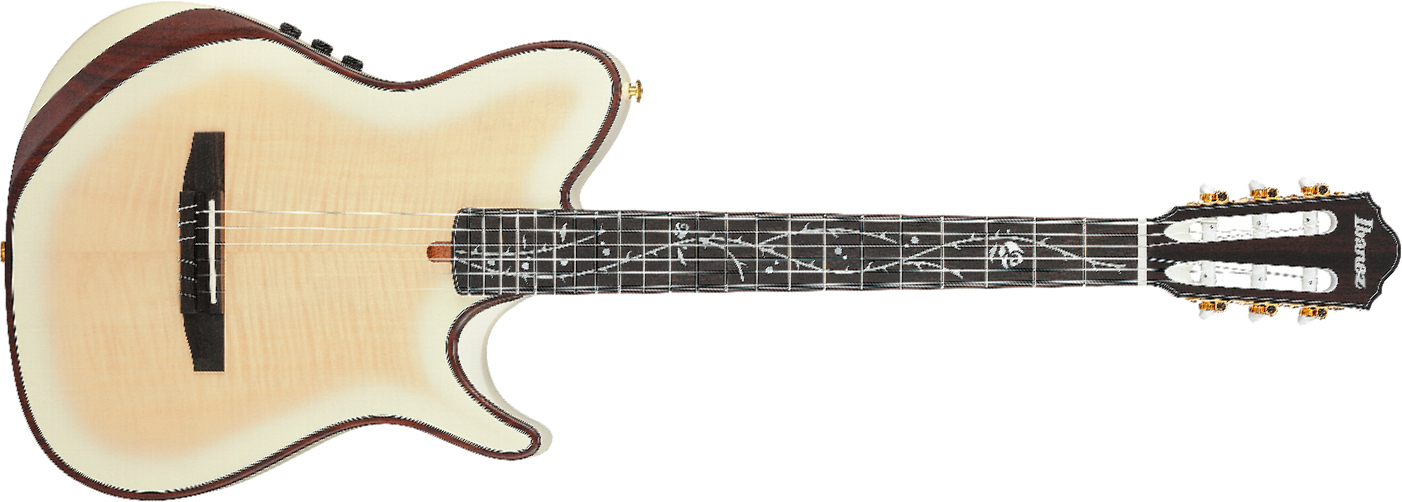 Ibanez Tim Henson Tod100fmn Tmm Jap Signature Erable Okoume Eb - Toasted Marshmallow Matte - Konzertgitarren 4/4 - Main picture