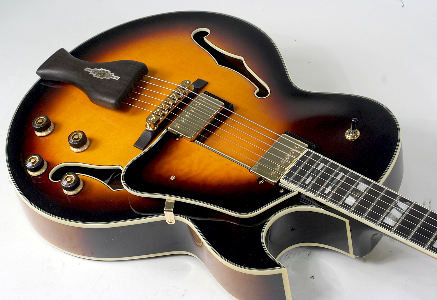 Ibanez George Benson Lgb30 Vys Signature Hh Ht Eb - Vintage Yellow Sunburst - Hollowbody E-Gitarre - Variation 3