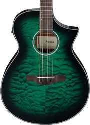 Folk-gitarre Ibanez AEWC16QA TEH - Transparent Emerald Burst