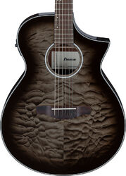 Folk-gitarre Ibanez AEWC16QA TKH - transparent black sunburst