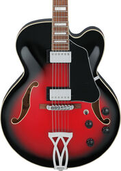 Hollowbody e-gitarre Ibanez AF75 TRS Artcore - Transparent red sunburst