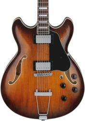 Semi-hollow e-gitarre Ibanez Artcore AS7328 TBC Baritone - Tobacco Brown