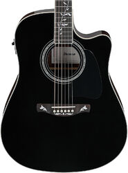Folk-gitarre Ibanez Artwood AW391RCE BKH - black top