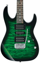 E-gitarre in str-form Ibanez GRX70QA TEB GIO - Transparent emerald burst