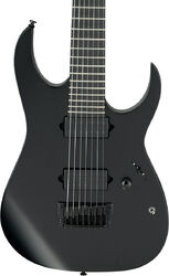 7-saitige e-gitarre Ibanez RGIXL7 BKF Iron Label - Black flat