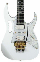 Double cut e-gitarre Ibanez Steve Vai JEM7VP WH Premium +Bag - White