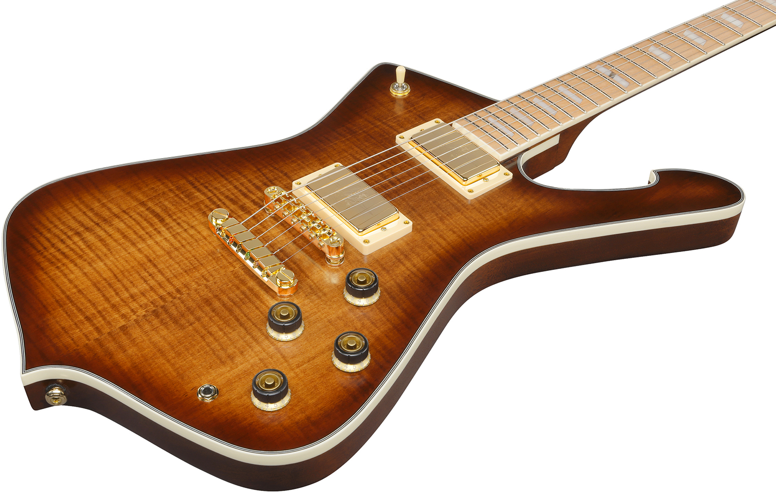 Ibanez Ic420mfm Cml Iceman 2h Ht Mn - Caramel Burst Low Gloss - Retro-Rock-E-Gitarre - Variation 2