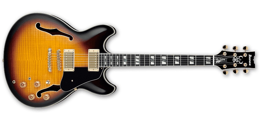 Ibanez John Scofield Jsm10 Vys Signature Hh Ht Eb - Vintage Yellow Sunburst - Semi-Hollow E-Gitarre - Variation 3