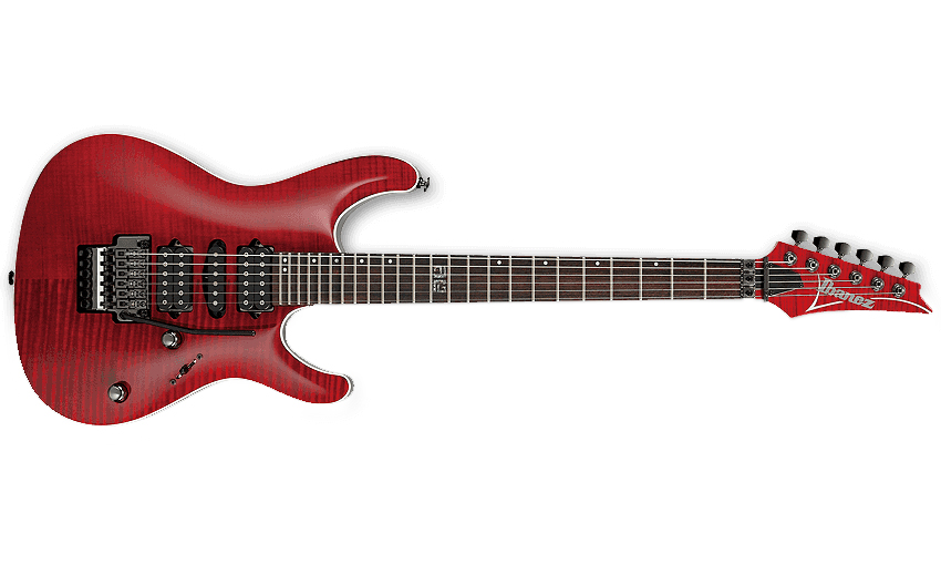 Ibanez Kiko Loureiro Kiko100 Trr Prestige Jap Signature Hsh Fr Rw - Transparent Red Ruby - E-Gitarre in Str-Form - Variation 1