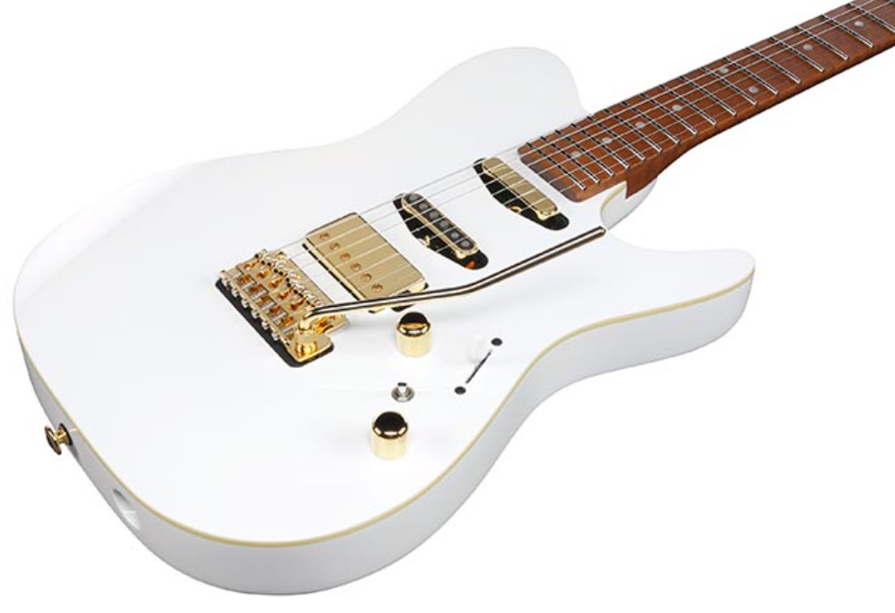 Ibanez Lari Basilio Lb1 Wh Jap Signature Hss Trem Mn - White - E-Gitarre in Teleform - Variation 2