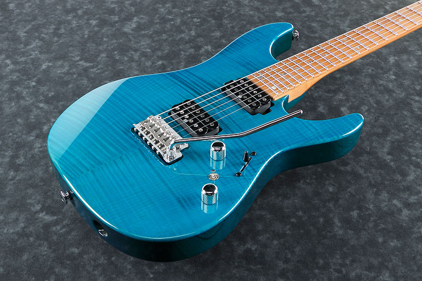 Ibanez Martin Miller Mm1 Tab Japon Signature Hh Seymour Duncan Trem Mn +etui - Trans Aqua Blue - E-Gitarre in Str-Form - Variation 1