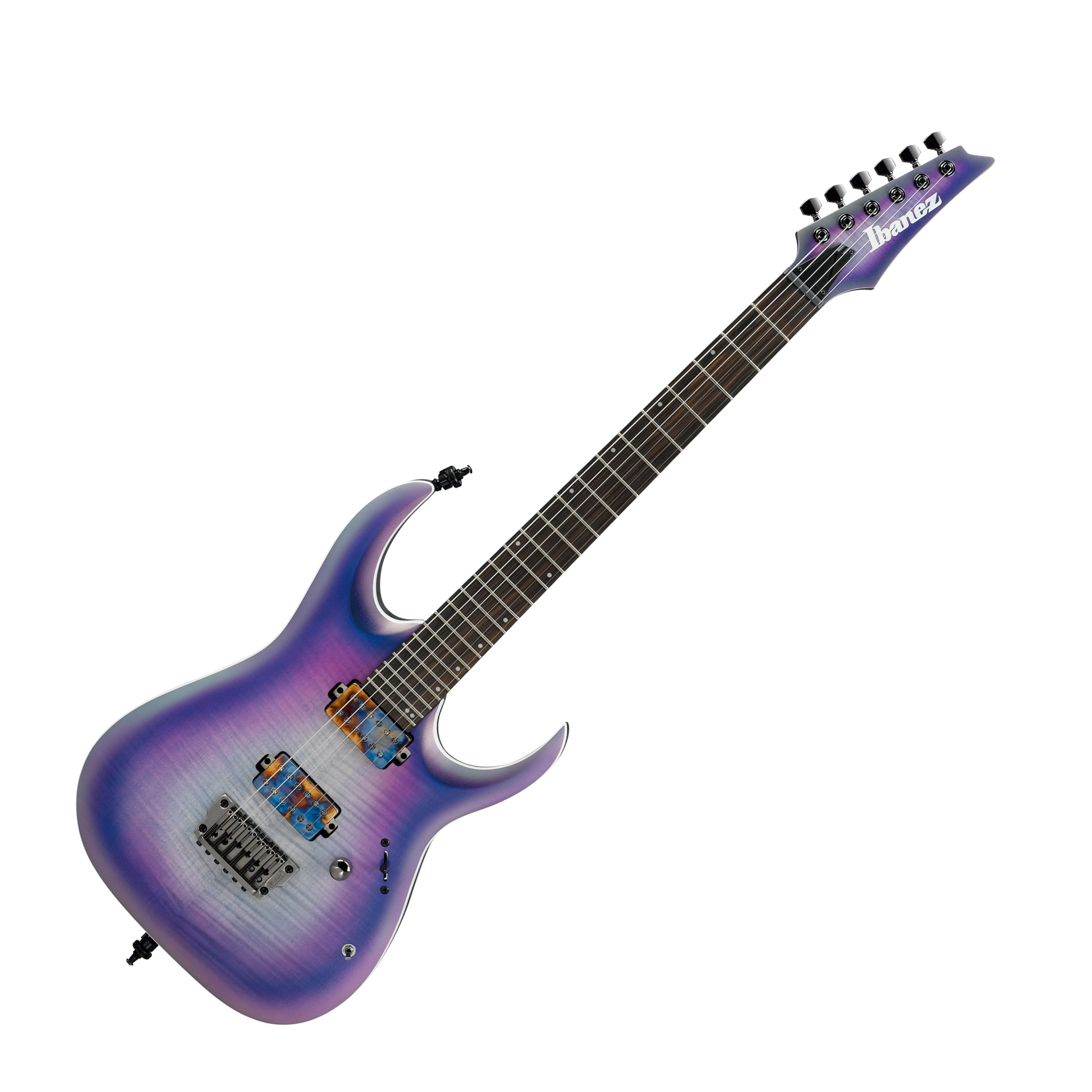 Ibanez Rga61al Iaf Axion Label Hh Bare Knuckle Ht Eb - Indigo Aurora Burst Flat - E-Gitarre aus Metall - Variation 1