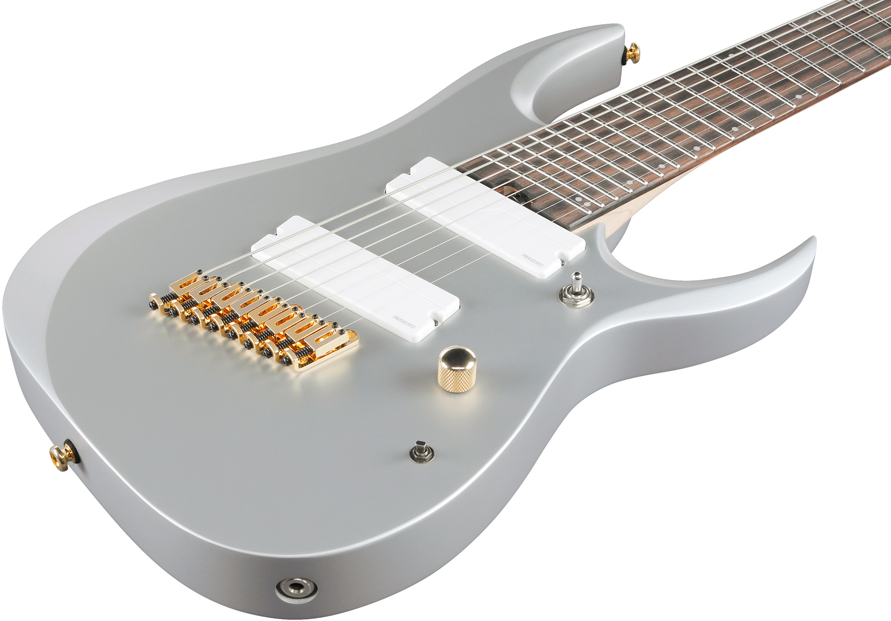 Ibanez Rgdms8 Csm Axe Design Lab 8c Multiscale 2h Fishman Fluence Modern Ht Eb - Classic Silver Matte - 8- und 9-saitige E-Gitarre - Variation 2