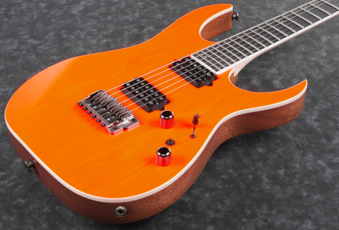 Ibanez Rgr5221 Tfr Prestige Jap Ht Bare Knuckle Hh Eb - Transparent Fluorescent Orange - E-Gitarre in Str-Form - Variation 2
