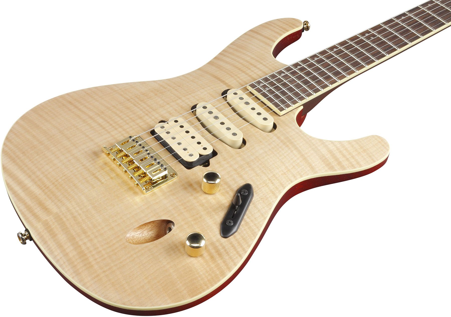 Ibanez Sew761fm Ntf Standard Hss Dimarzio Ht Rw - Natural Flat - E-Gitarre in Str-Form - Variation 2