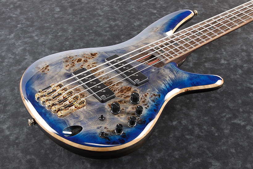 Ibanez Sr2605e Cbb Premium 5-cordes Active Jat - Cerulean Blue Burst - Solidbody E-bass - Variation 1