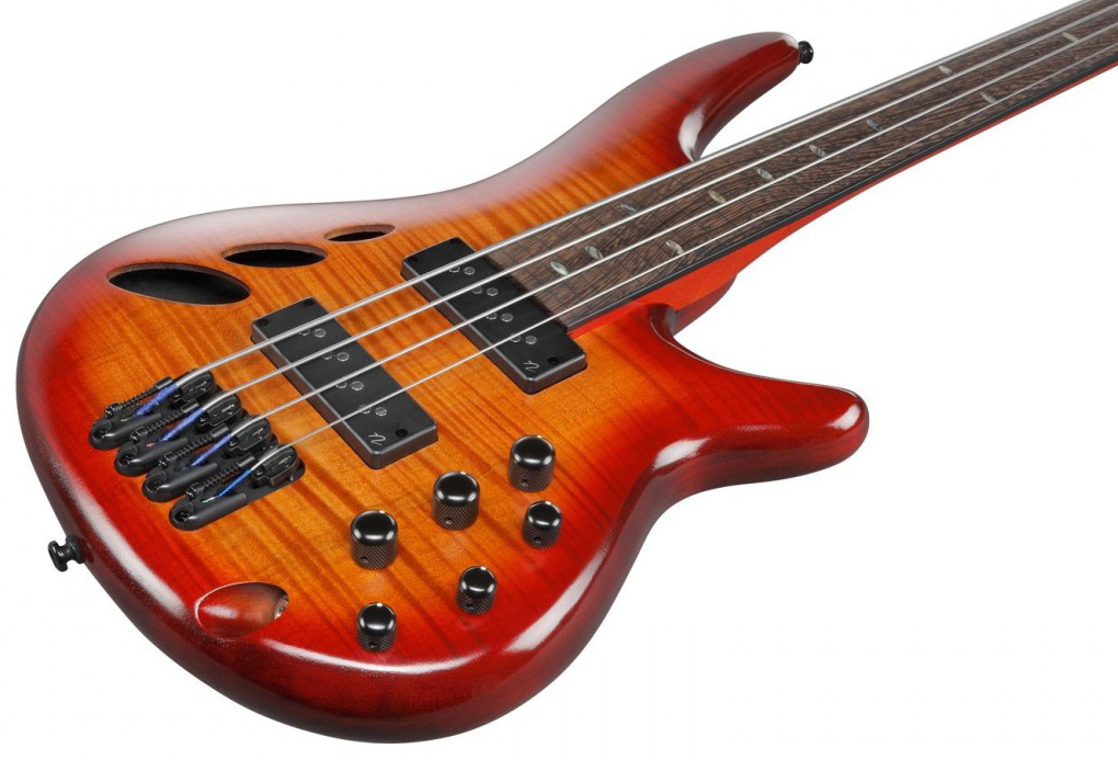 Ibanez Srd900f Fretless Workshop Active Piezo Pp - Brown Topaz Burst Low Gloss - Halbakustiche Bass - Variation 2