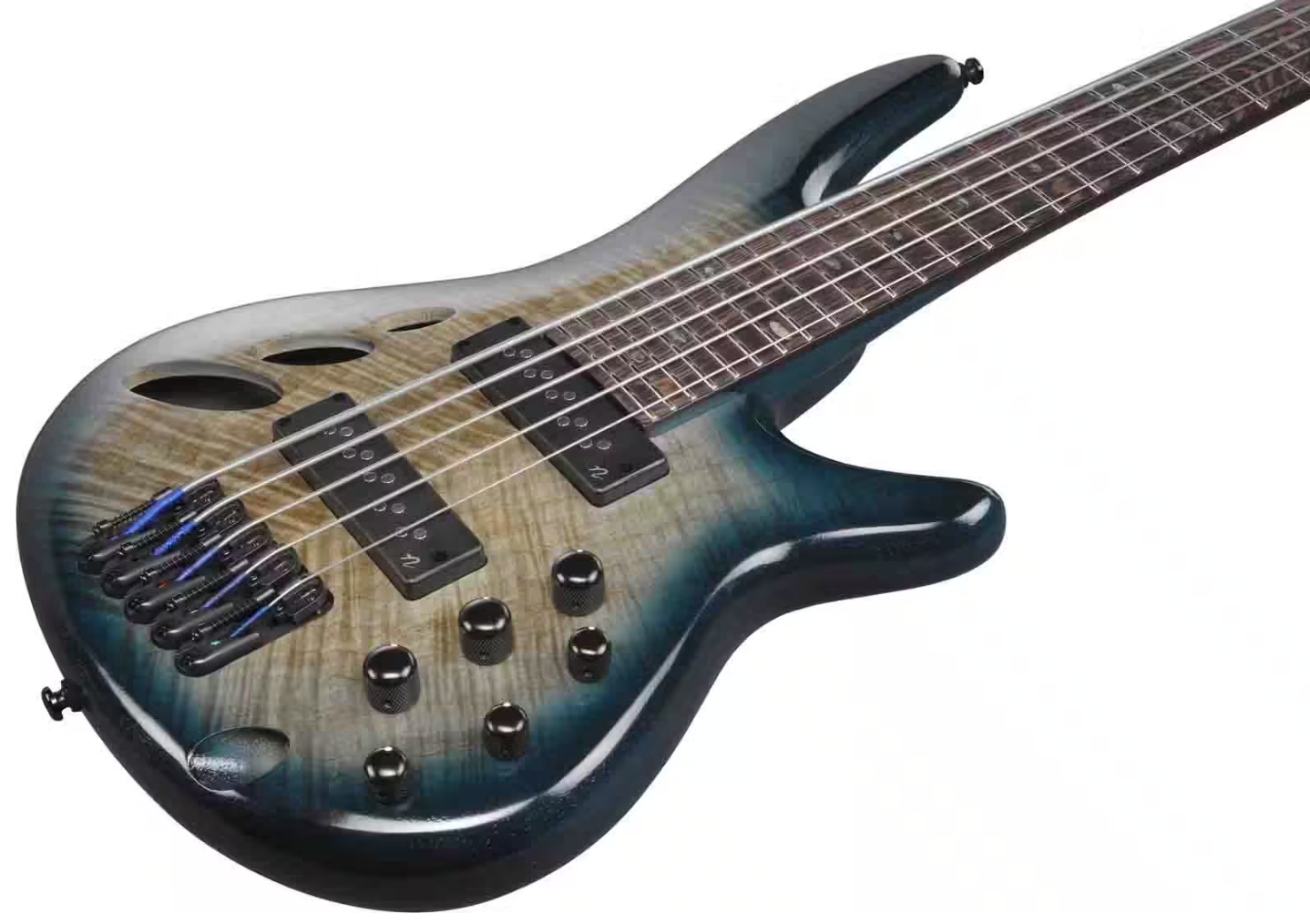 Ibanez Srd905 Ctl Workshop 5c Active Piezo Pp - Cosmic Blue Starburst Low Gloss - Halbakustiche Bass - Variation 2