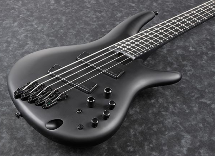 Ibanez Srms625ex Bkf Iron Label 5c Active Bartolini Ebo - Black Flat - Solidbody E-bass - Variation 2